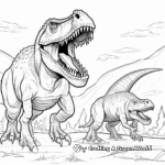 Cretaceous Period: Giganotosaurus vs T Rex Coloring Pages 1