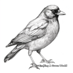 Crow Pencil Sketch Coloring Pages for Artists 2