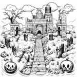 Cryptic Crypts: Spooky Graveyard Coloring Pages 2
