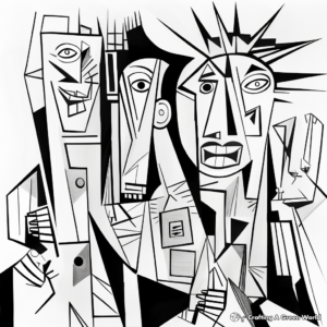 Cubist Guernica by Picasso Coloring Pages 3