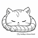Cuddly Kawaii Cat Sleeping Coloring Pages 4