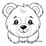 Cuddly Teddy Bear Face Coloring Pages for Children 2