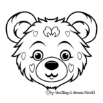 Cuddly Teddy Bear Face Coloring Pages for Children 3