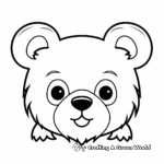 Cuddly Teddy Bear Face Coloring Pages for Children 4