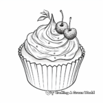 Cupcake with fruits on the top Coloring Pages 3