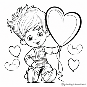 Customizable Valentine's Day Toddler Coloring Pages 1