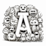Cute Alphabet Monsters Coloring Pages for Kids 4