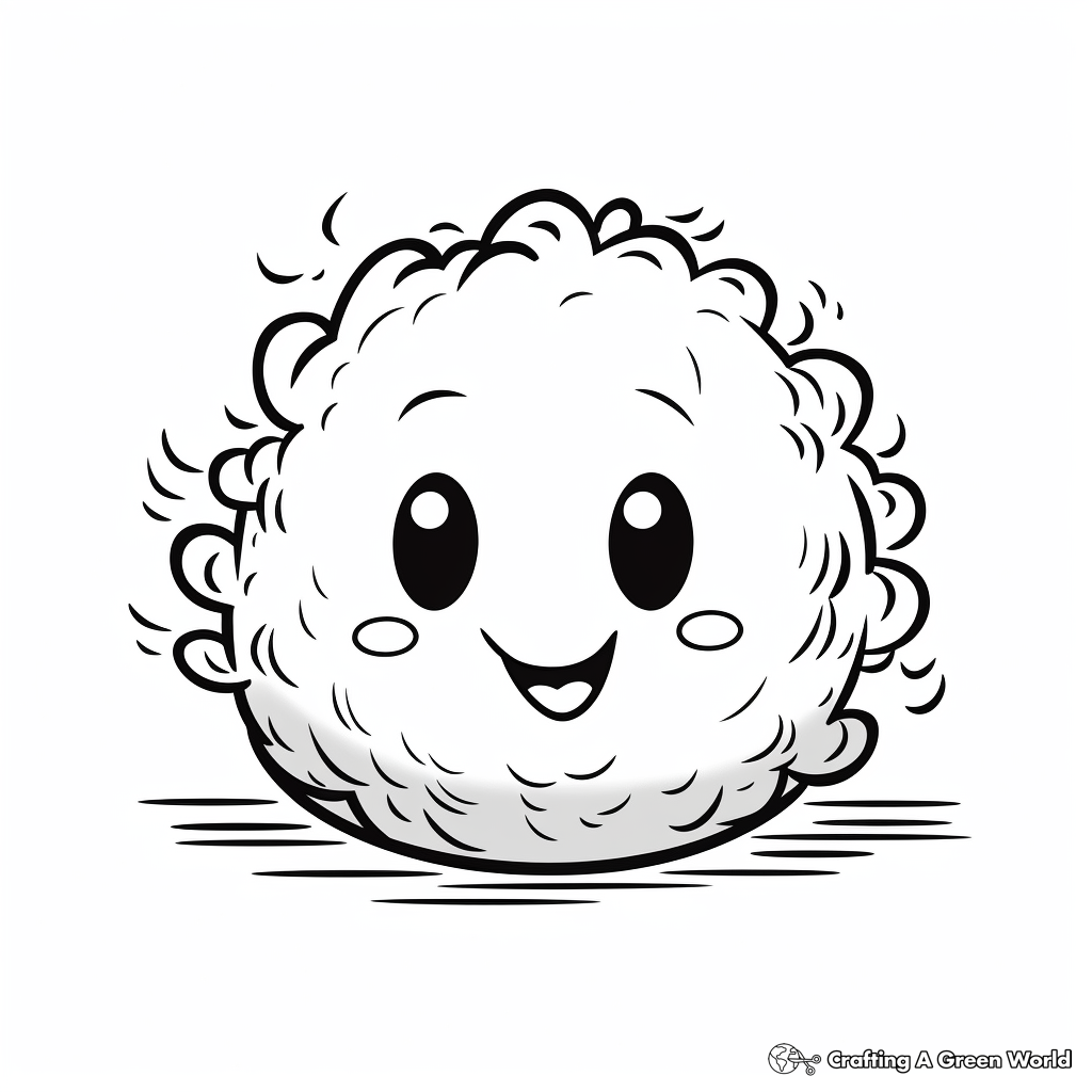 Cute and Fluffy Fried Egg Coloring Pages 2