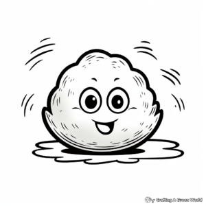 Cute and Fluffy Fried Egg Coloring Pages 4