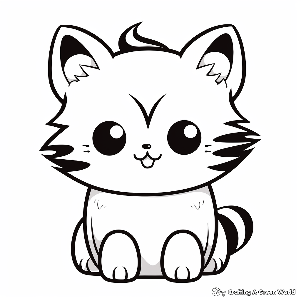 Cute Kawaii Printable chibi cats clipart / commercial use/ PNG