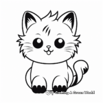 Cute and Fluffy Kawaii Cat Coloring Pages 2
