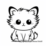 Cute and Fluffy Kawaii Cat Coloring Pages 3