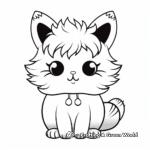 Cute and Fluffy Kawaii Cat Coloring Pages 4