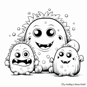 Cute and Friendly Monsters Blank Coloring Pages 2
