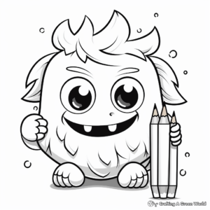 Cute and Friendly Monsters Blank Coloring Pages 3