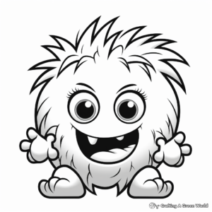 Cute and Friendly Monsters Blank Coloring Pages 4