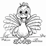Cute and Friendly Turkey Cartoon Coloring Pages 1