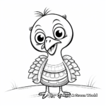 Cute and Friendly Turkey Cartoon Coloring Pages 2