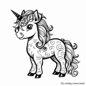 Cute and Friendly Unicorn Coloring Pages for Kids 1