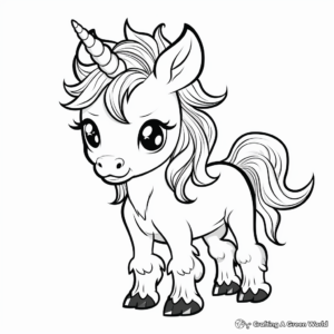 Cute and Friendly Unicorn Coloring Pages for Kids 2