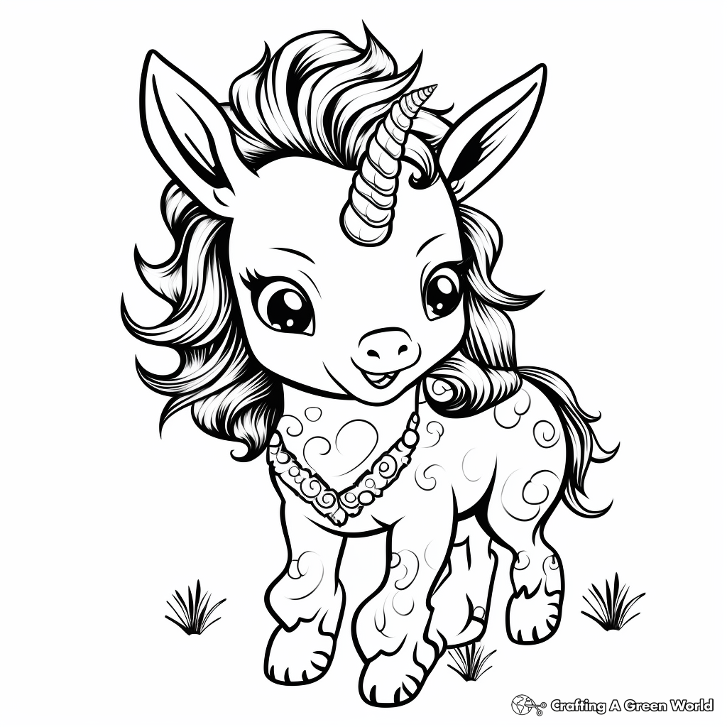 Cute and Friendly Unicorn Coloring Pages for Kids 4