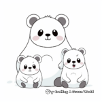 Cute and Simple Panda Bear Family Coloring Pages for Kids 2