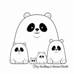 Cute and Simple Panda Bear Family Coloring Pages for Kids 4