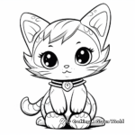 Cute Angel Cat with Halo Coloring Pages 1