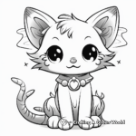 Cute Angel Cat with Halo Coloring Pages 2