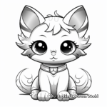 Cute Angel Cat with Halo Coloring Pages 3