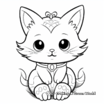 Cute Angel Cat with Halo Coloring Pages 4