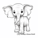 Cute-as-a-Button Baby Elephant Coloring Pages 1
