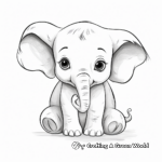 Cute-as-a-Button Baby Elephant Coloring Pages 3