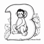 Cute 'B is for Banana' with Monkey Coloring Pages 4