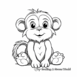 Cute Baby Chimpanzee Coloring Pages 3