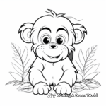 Cute Baby Chimpanzee Coloring Pages 4