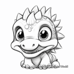 Cute Baby Dinosaur Head Coloring Pages 1