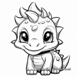 Cute Baby Dinosaur Head Coloring Pages 2