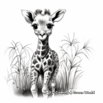 Cute Baby Giraffe Coloring Pages 3