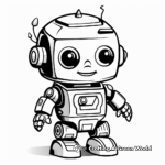 Cute Baby Robot Coloring Pages for Toddlers 1