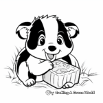 Cute Badger Eating Coloring Pages 3