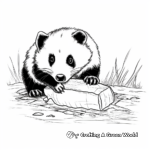 Cute Badger Eating Coloring Pages 4
