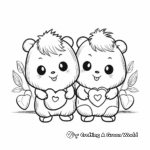 Cute Beavers in Love Coloring Pages 1
