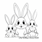 Cute Bunny Family Coloring Pages 4