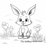 Cute Bunny Spring Coloring Pages for Toddlers 1