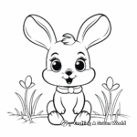 Cute Bunny Spring Coloring Pages for Toddlers 3