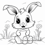 Cute Bunny Spring Coloring Pages for Toddlers 4