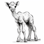 Cute Camel Calf Coloring Pages 4