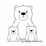 Cute Cartoon Bear Family Coloring Pages 4