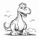 Cute Cartoon Brontosaurus Coloring Pages 2